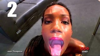 Ebony cumslut swallows phezu 30 loads