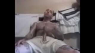 Baltas vaikinas, didelis penis, cum shot