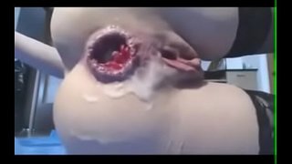 Nerdy teen fist punch her ass to awesome squirting orgasm